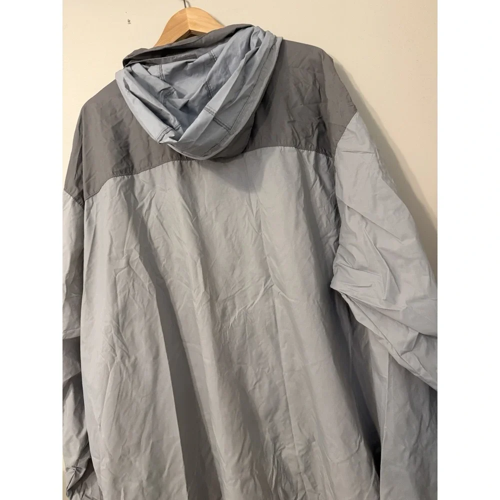 Columbia Windbreaker With Hood Full Zip Two Gray Colors, Size 5XT